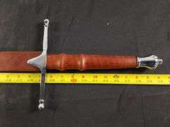 Stainless Steel Sword With Leather Sheath, 40"