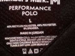 Men's Member's Mark Classic Fit Performance Polo – Black Size: L