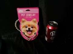 Pawsitively Fun Pearl & Heart-Charm Pet Jewelry – Size: Large 6.5" x 6.25"