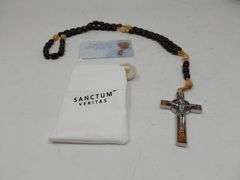 SANCTUM VERITAS Genuine Made in Italy Rosary Necklace Blessed by Pope Francis