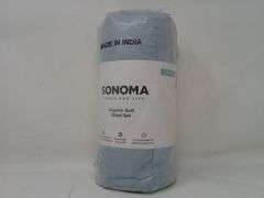 Sonoma, 3 Piece Organic Soft Sheet Set, Blue Fog, Twin Size