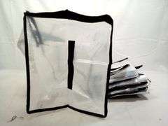 Lot of 6 Foldable Heavy Duty Storage Moving Bags – Clear