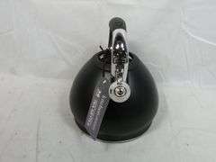 Kitchen Details Stovetop SS Whistling Tea Kettle – Matte Black 3.6 Qt