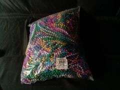 Round Bead Metallic Mardi Gras Beads – 33" 6 Colors, 1 Gross Per Bag