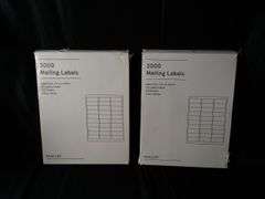 Lot of 2 Baseline 3000 Mailing Labels – 1"x2-5/8" 30 Labels/Sheet 100 Sheets ea
