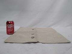 Lot of 4 Burlap Linen Throw Pillow Covers with Buttons – Beige