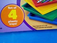Lakeshore Easy-Clean Craft Plastic Trays Set – Asst. Colors 12" x 16" 4 Count