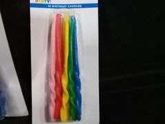 Lot of 6 321 Party! Rainbow Spiral Birthday Candles – Asst Colors, 10 Count ea.