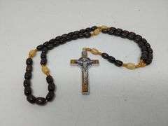 SANCTUM VERITAS Genuine Made in Italy Rosary Necklace Blessed by Pope Francis