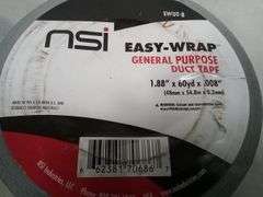 Lot Of 2 NSI Easy-Wrap General Purpose Duct Tape, 1.88" x 60yd x .008" EWDT-8