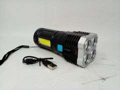 Lot of 3 USB Charge Camping Flashlight – Black/Silver