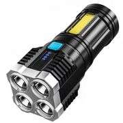 Lot of 3 USB Charge Camping Flashlight – Black/Silver L-S03