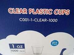 Jolly Chef, Clear Plastic Cups, 1 Oz, 1000 Pack C001-1-CLEAR-1000