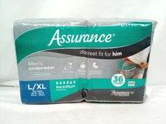 Assurance Men's Underwear – Max Absorbency Size: L/XL 36 Count