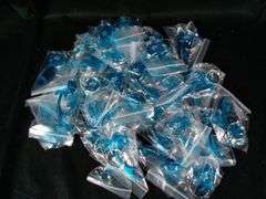 Lot of 50 Corona Aluminum Palm Tree Shaped Bottle Opener Keychain – Blue