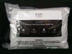 CGK Linens Extra Deep Full Light Grey Bed Sheet Set – 6 Piece