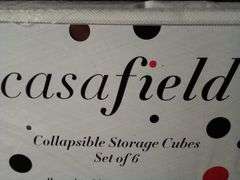 Casafield Collapsible Storage Cubes – Set of 6, White 13" x 13" x 13"