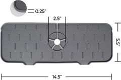 Handy Gourmet Sink Saver Countertop Protector – Grey 14.5" x 5.5" x 0.25" 2.5"D