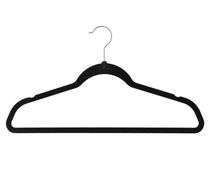 Black Velvet Hangers with Chrome Hooks – 25 Count