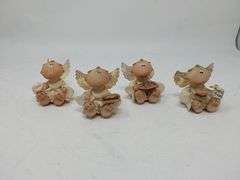 Assortment of 4 Vintage Kirk's Kritters RUSS Angel Cheeks Figurines