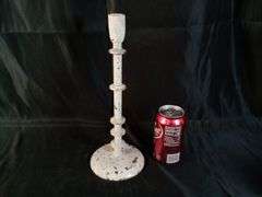 Rustic Farmhouse Style Vintage Candle Holder – White 12" Tall