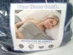 Okao Home Goods Weighted Blanket – Navy Blue, Twin Size 40" x 60" 7lbs
