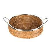 Un Pueblo Handmade Pine Needle & Nickel Manhattan Pine Tray with Handle