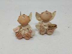 Assortment of 4 Vintage Kirk's Kritters RUSS Angel Cheeks Figurines