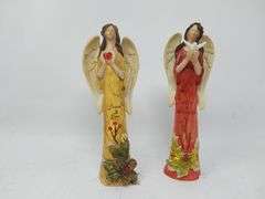 Assortment of 2 Vintage Christmas Angel Figurines