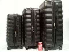 Hardside Spinner Luggage with Secure TSA Lock Set – Black 3-Piece