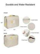 Personal Organizer Toiletry Travel Bag with Hook, Beige