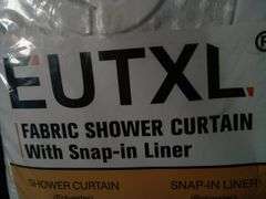 EUTXL Fabric Shower Curtain with Snap-in Liner – White 71W x 74H