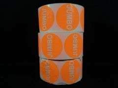 Lot of 3 Jumbo Label Stickers Roll – Round Orange