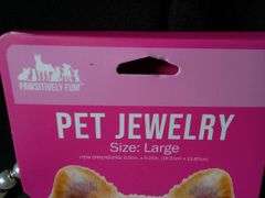 Pawsitively Fun Pearl & Heart-Charm Pet Jewelry – Size: Large 6.5" x 6.25"