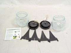 Waterproof Solar Crackle Glass Ball Light Ground Spike Lamp – 2 Count