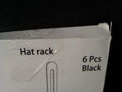 Xigoo Wall Mounted Adhesive Hat Hooks, Hat Racks – Black 6 Pcs