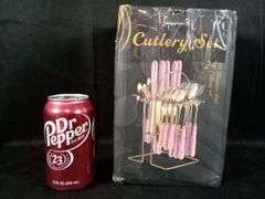 Set of 24 Stainless Steel Cutlery Set – Pink