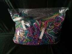 Round Bead Metallic Mardi Gras Beads – 33" 6 Colors, 1 Gross Per Bag