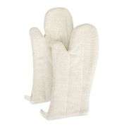 Set of 2 Chef Revival High Heat Terry Oven Mitts – White Cream, Elbow-Length 17"