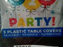 321 Party! Plastic Table Covers – Black 54" x 108" 3 Count ea. (6 Pack)
