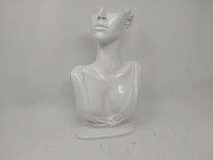 White Resin Jewelry Mannequin Bust, Jewelry Display Stand