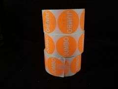 Lot of 3 Jumbo Label Stickers Roll – Round Orange