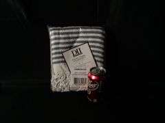 DII Navy Stitched Stripe Fouta Towel with Fringe Detail – 39" x 71"