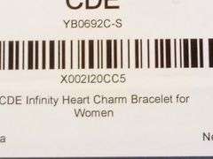 CDE, Women's Infinity Heart Charm Bracelet