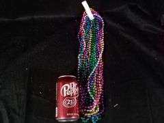 Lot of 10 Round Bead Metallic Mardi Gras Beads – Assorted Colors