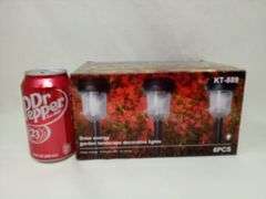 Set of 6 Outdoor Solar Landscape Lights, Plastic, LED