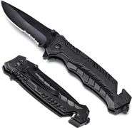 Folding Pocket Knife with Seatbelt Cutter and Glass Breaker