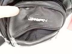 Cross Body Sling Backpack, Faux-Leather, Black, Men's, 3 compartments
