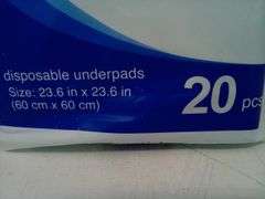 Essentials 360, Maximum Absorbency Disposable Underpads, 23.6" x 23.6", 20 Pack