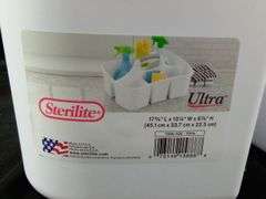 Sterlite Ultra Plastic Divided Caddy – White 17-3/4" x 13-1/4" x 8-7/8"